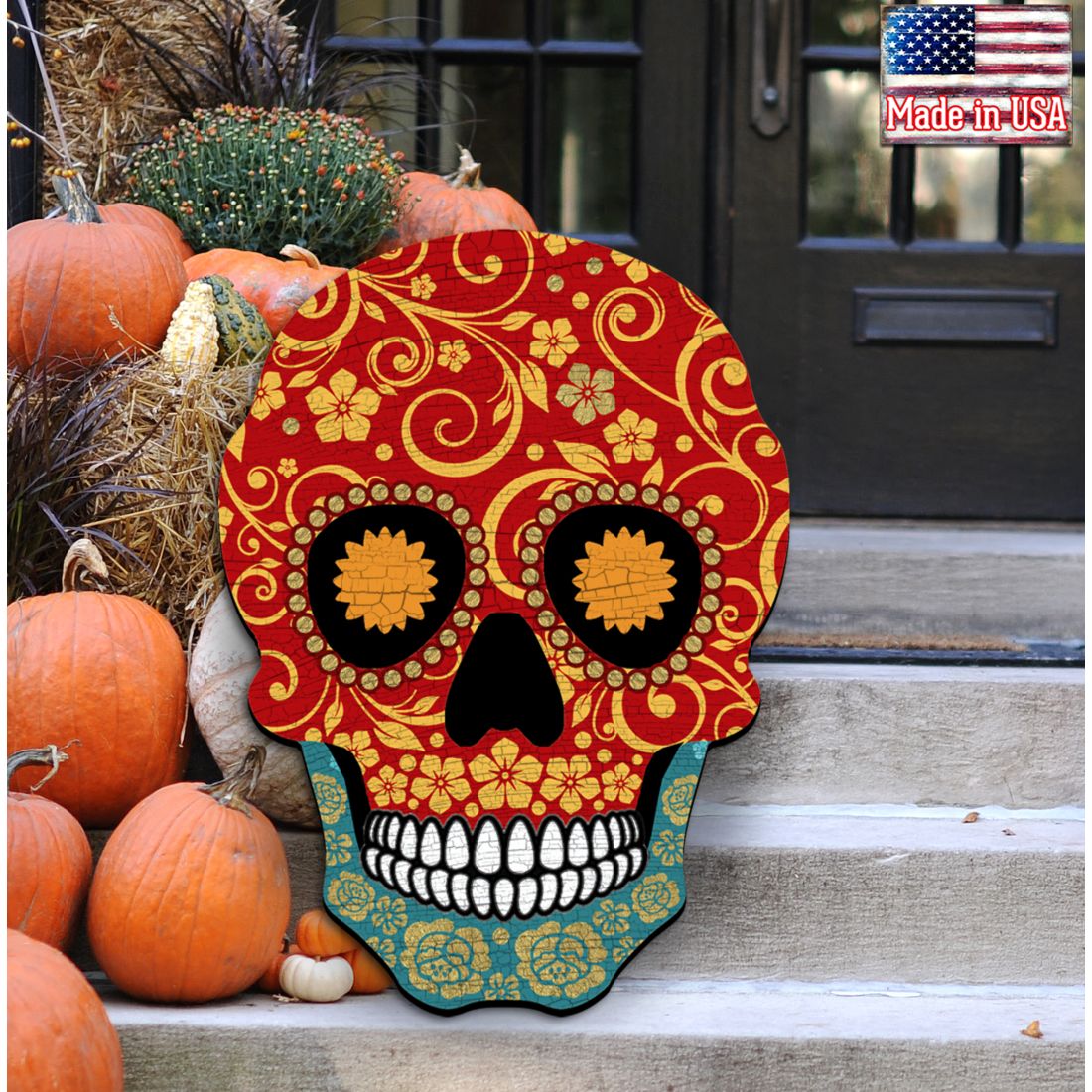 skull painted pumpkins