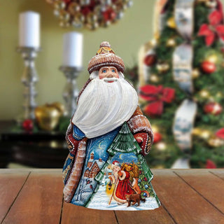 St. Nicholas Journey Santa Hand-Painted Wood Carved Masterpiece by G.  DeBrekht