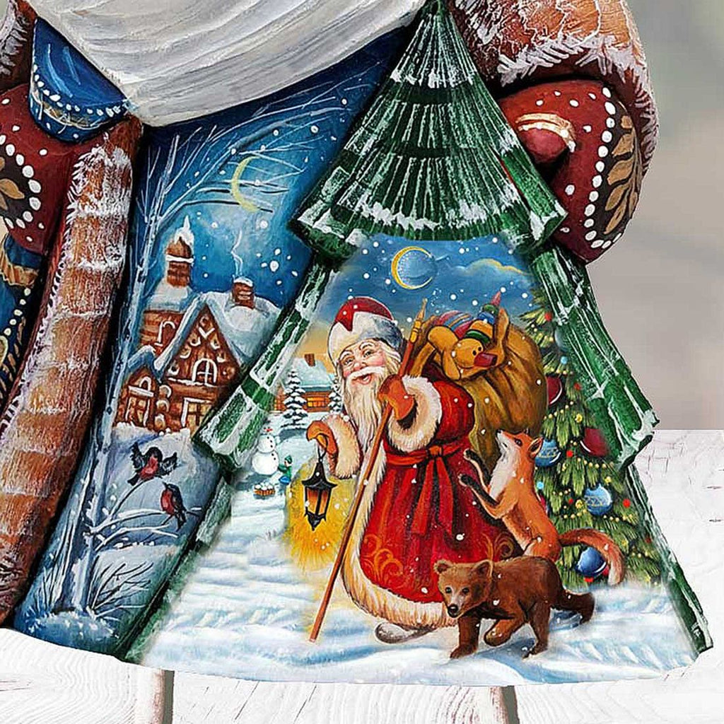 St. Nicholas Journey Santa Hand-Painted Wood Carved Masterpiece by G. Debrekht | Christmas Décor - 8205011