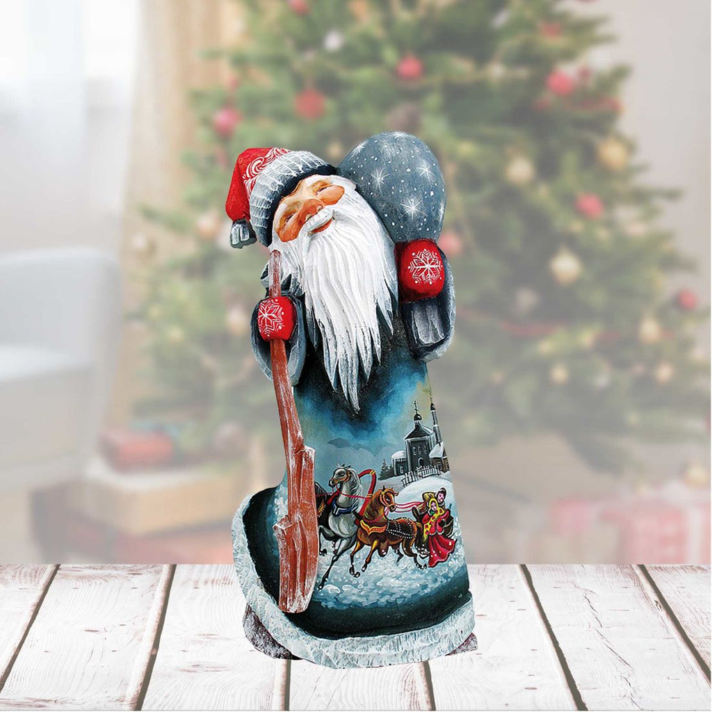 Santa Claus riding a sleigh Christmas gift exchange gift Christmas crystal  ball music box home decoration