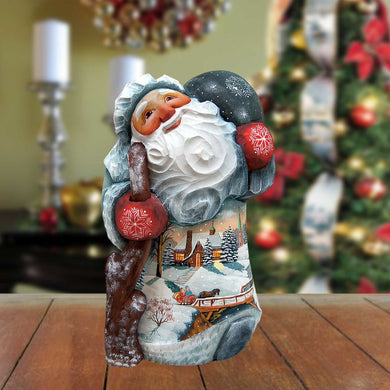 Winter Village Bag Handpainted Masterpiece Unique hand carvings made from Linden wood. Fine details and beautiful artwork. Hand-Painted by world-renowned artists, limited edition collectibles. 821527