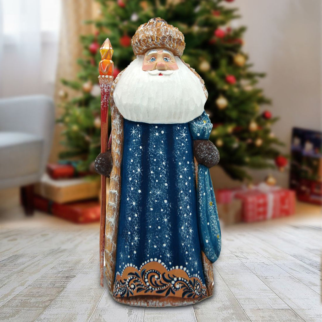 Twinkle Yuletide Santa Hand-Painted Wood Carved Masterpiece by G. DeBrekht  | Christmas Décor - 821611