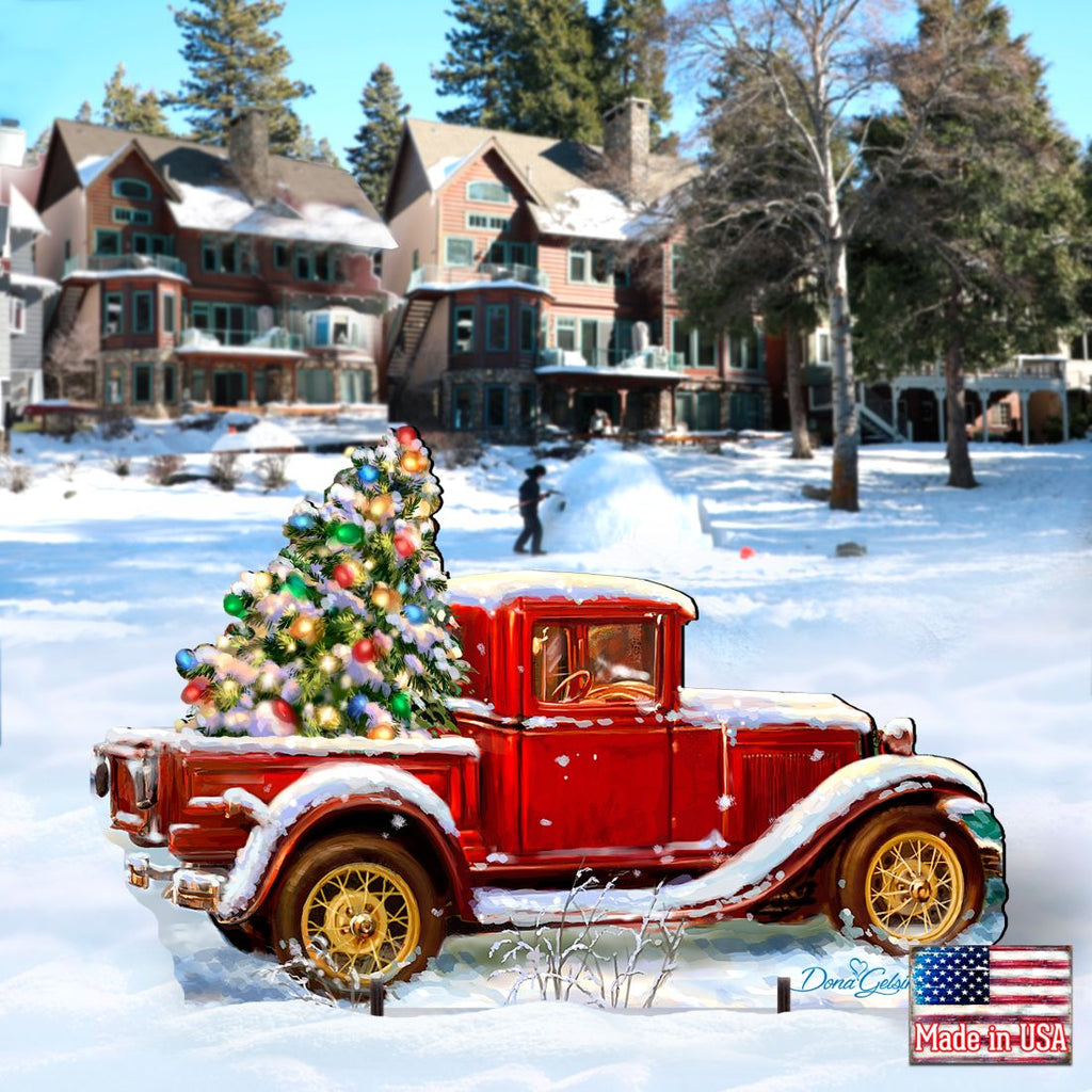 Hanging Farmhouse Dashing Through the Snow Christmas Truck 