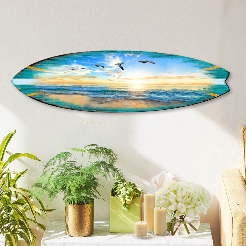 Sunset Surfboard Coastal Door Art Door hangers & decorative wall ...