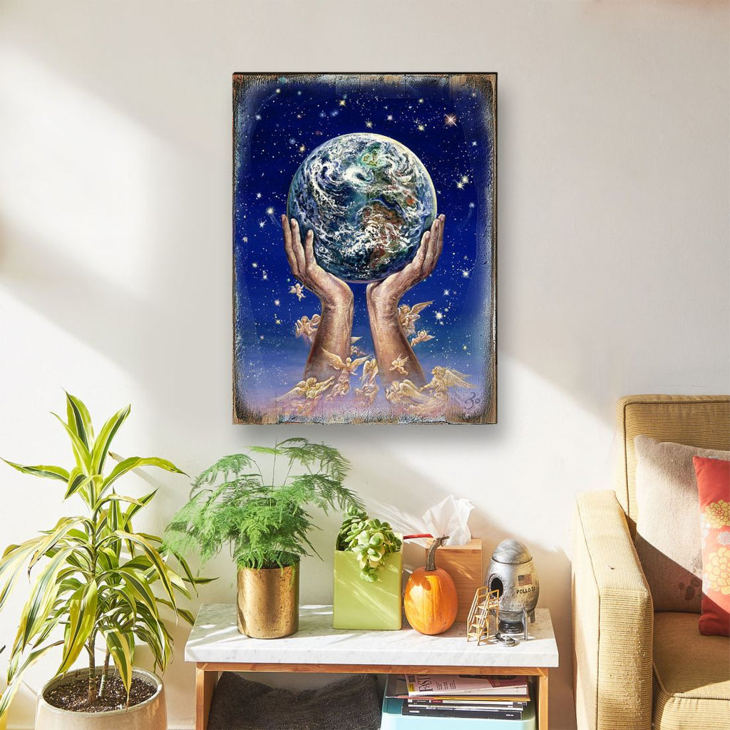 Reach for the Moon Canvas Painting Motivational Gift Fantasy 