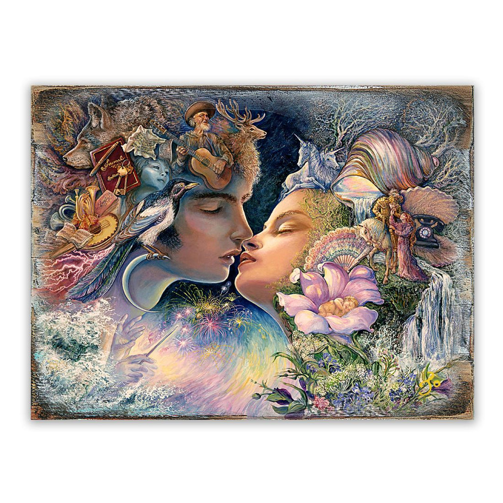 Prelude to a Kiss Fantasy Wooden Wall Art by Josephine Wall