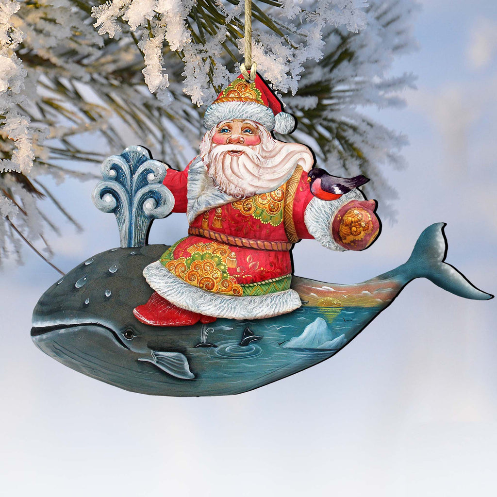 Designocracy 8091306S3 4.5 x 3 in. Santa Aroubf The World Irish Inspired Santa Wooden Ornaments, Set of 3