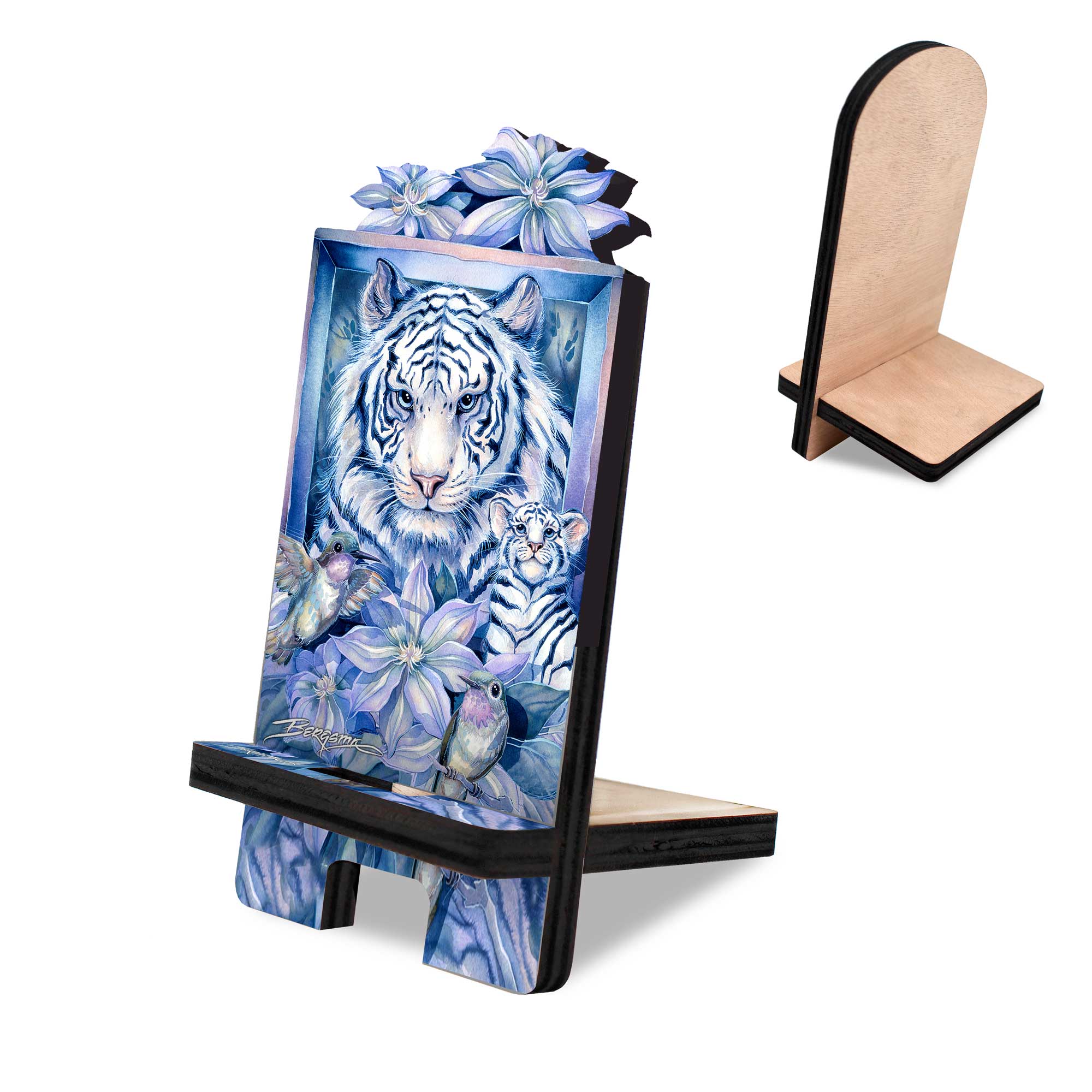 Cute Tiger Cell Phone Holder Stand Wooden Smartphone Desk Holder For All  Mobile Phone Animal Phone Stand Desk Ornament