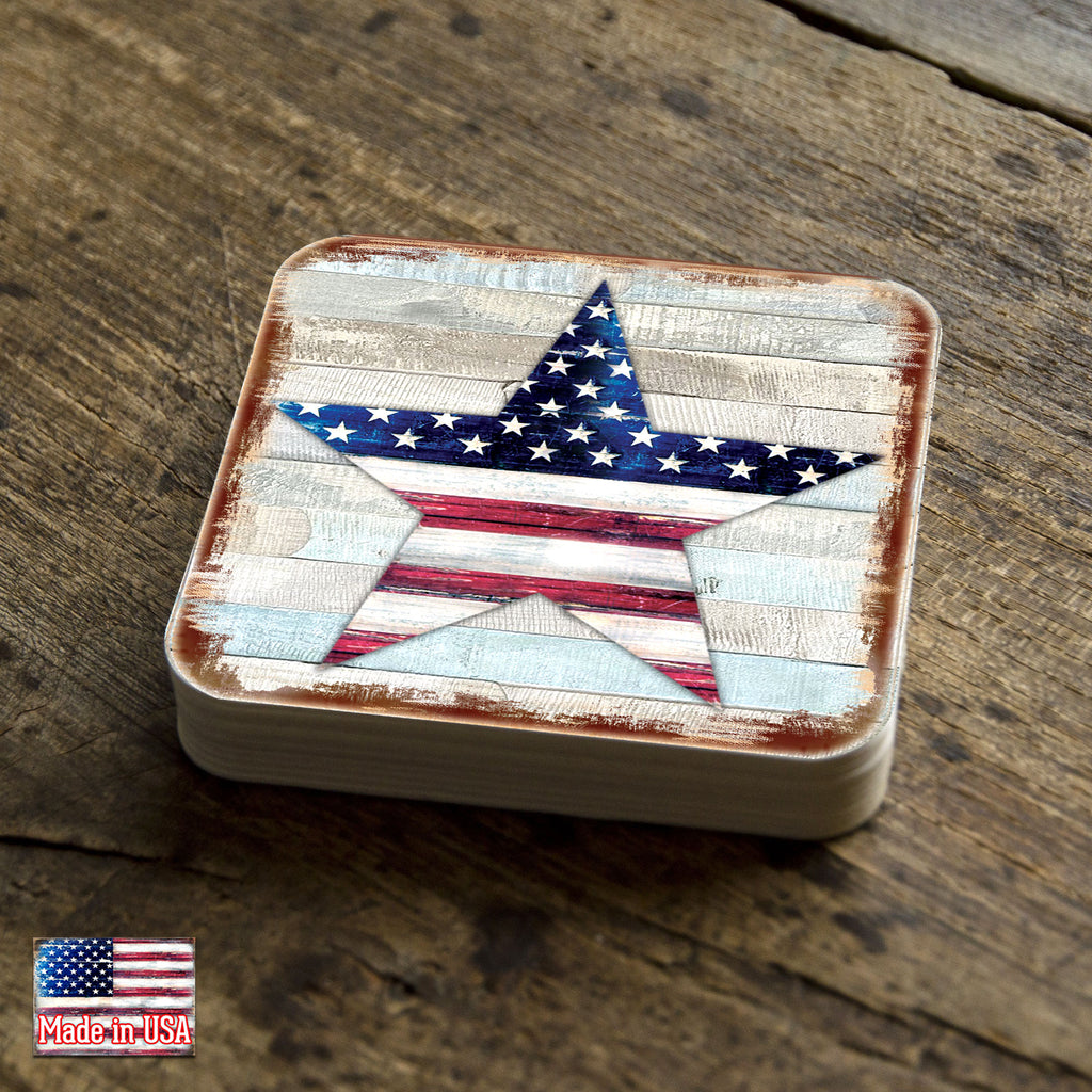 American Flag Wood Coasters