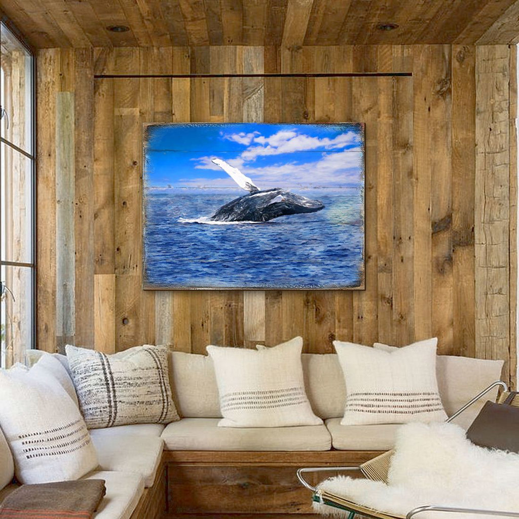 Whale Wood Wooden Coastal Wall Art by Nature Wonders