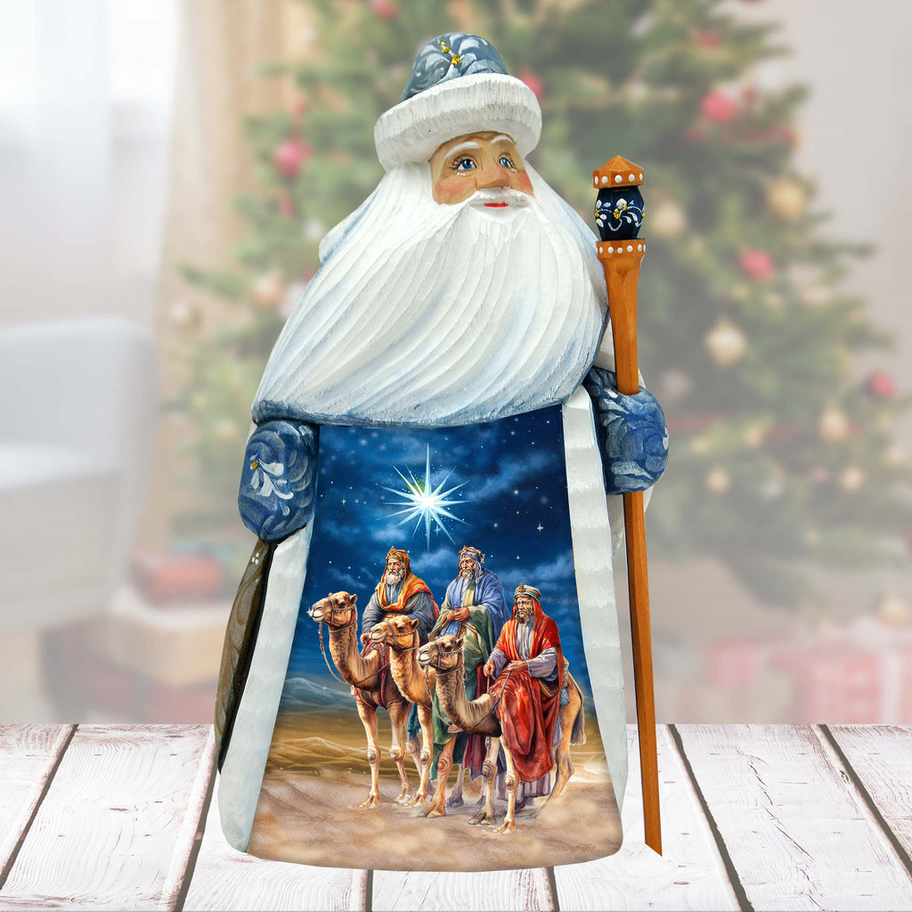 Three Kings Santa Wood Carved Figurine by G. DeBrekht | Nativity