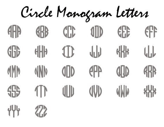 Custom Script Monogram with 3 Letters